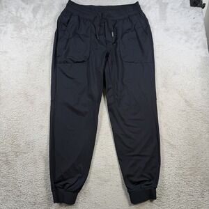 Burlebo Joggers Mens Medium Black Performance Stretch Drawstring Active Gym